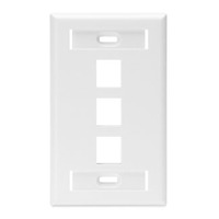 LEVITON WALLPLATE 3PORT SG ID WHITE