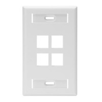 LEVITON WALLPLATE 4PORT SG ID WHITE
