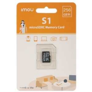 MEMORIA MICROSD IMOU CON CAPACIDAD DE 256GB CLASE 10 / VELOCIDAD UHS CLASE U3 / 95MB/S LECTURA / 38MB/S ESCRITURA